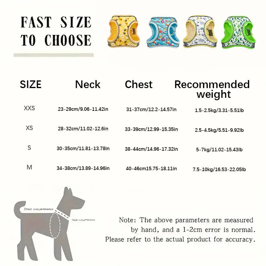 Breathable Mesh Dog Harness & Leash Set