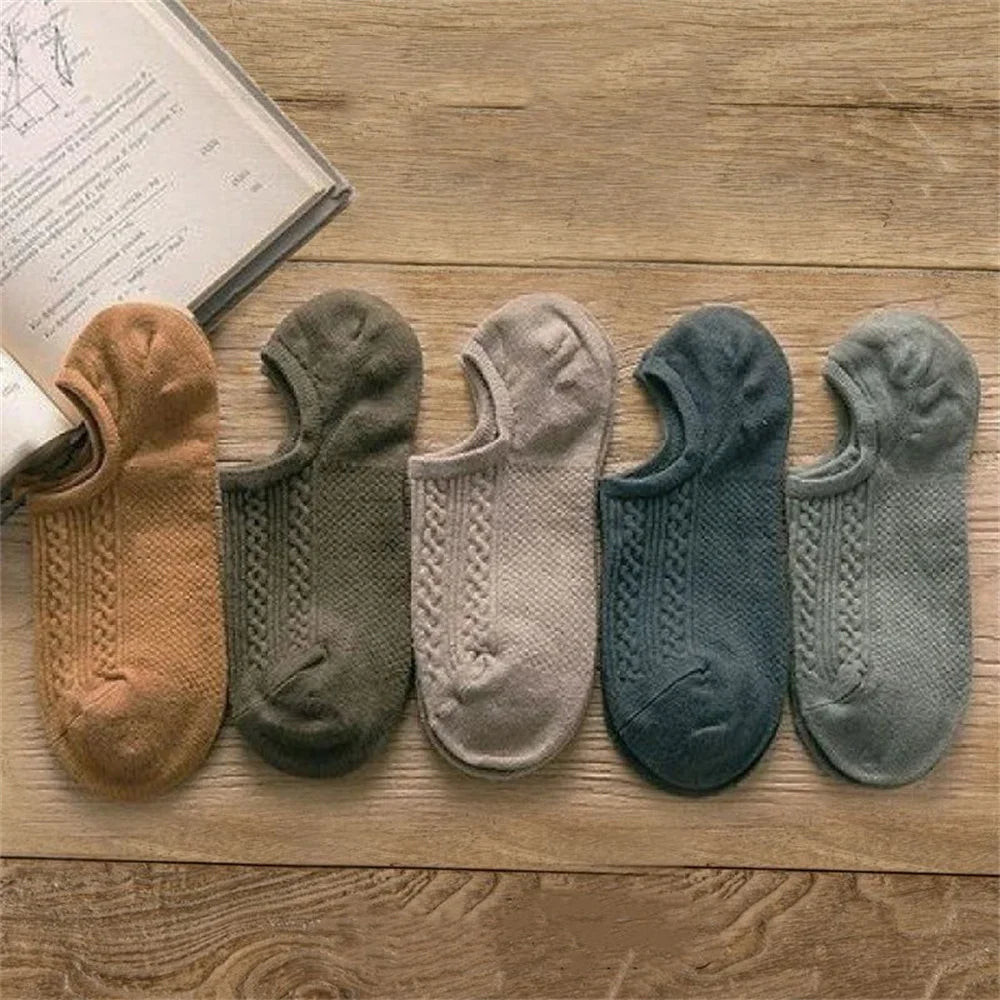 Men Cotton Low Cut Tube Socks 5 Pairs