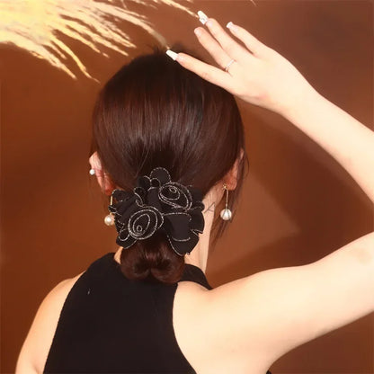 Women’s Double-Layer Floral Hair Scrunchie
