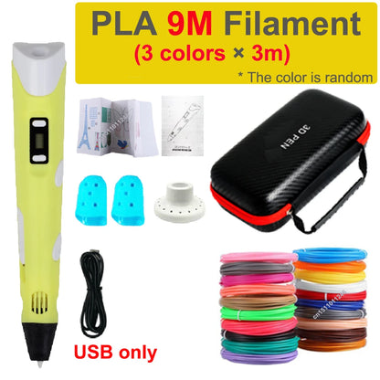 JuniorCare 3D Printing Pen with PLA Filament & Travel Case