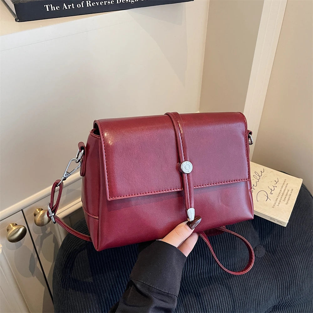 Vintage Flap Crossbody Satchel Bag
