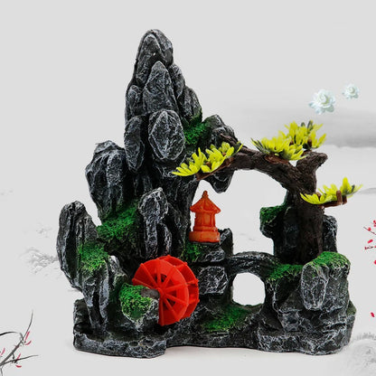 Resin Aquarium Mountain Cave Ornament