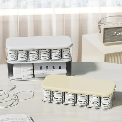 Cable Organizer Storage Box with 14 Wire Ties