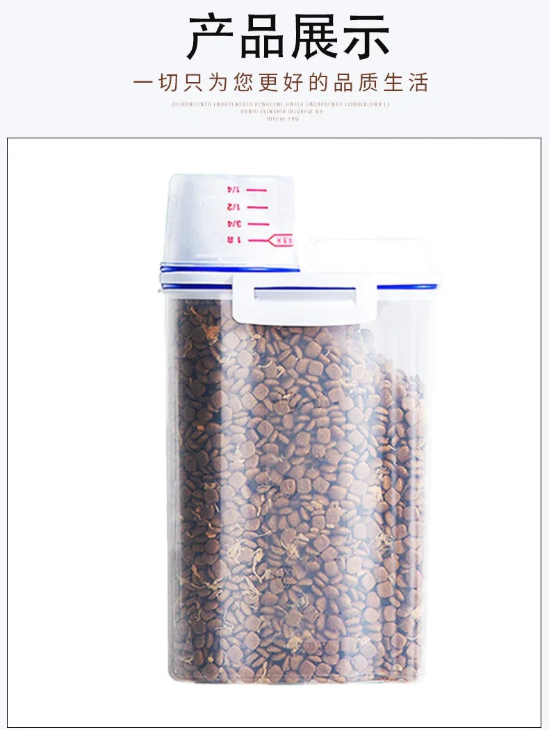 Premium Airtight Pet Food Storage Container with Measuring Cup
