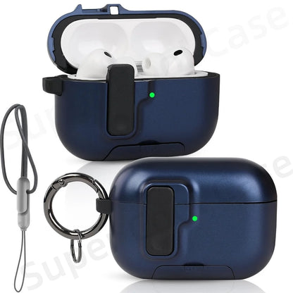 AirPods Pro 3 Protective Case with Secure Lock, Phone Stand & Lanyard