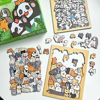 Wooden Animal Shape Brain Puzzle