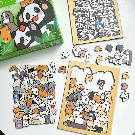 Wooden Animal Shape Brain Puzzle