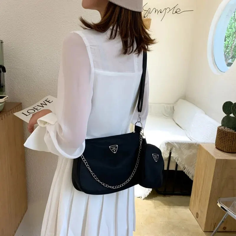 Nylon Crossbody Shoulder Bag Set