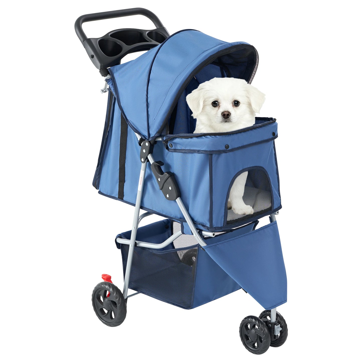 3-Wheel Foldable Pet Stroller for Dogs & Cats