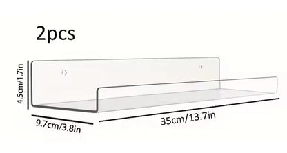 Clear Acrylic Floating Wall Shelf Set