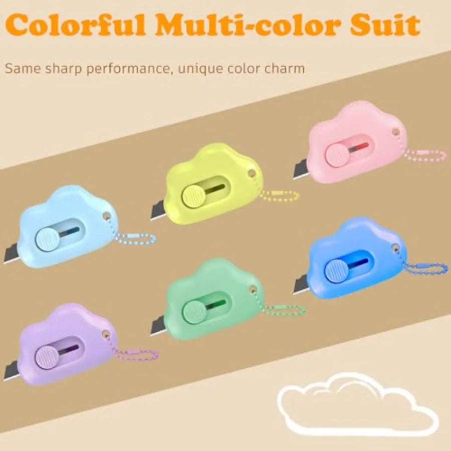 Cloud Retractable Mini Box Cutters with Key Rings