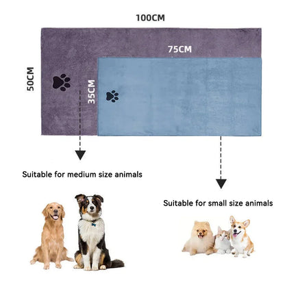 Pet Microfiber Bath Towel