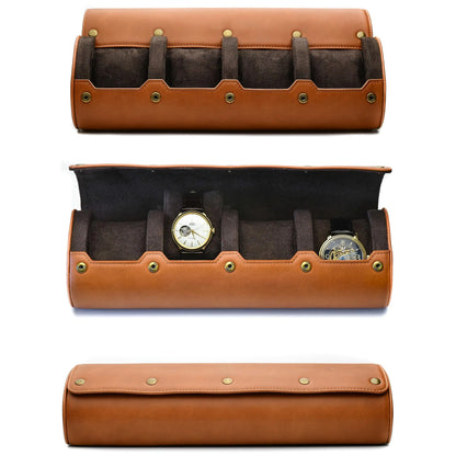 6 Slot PU Leather Watch Travel Case Organizer