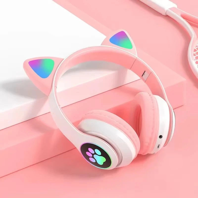 Cat Ear Wireless Bluetooth Headphones with RGB Lights