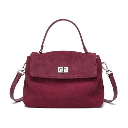 Women’s Suede Leather Flap Shoulder & Crossbody Bag