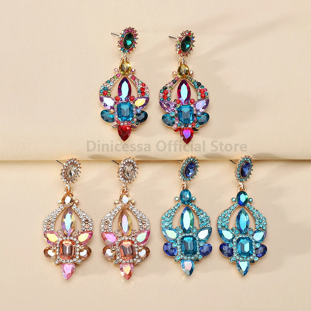 Teardrop Shiny Glass Earrings