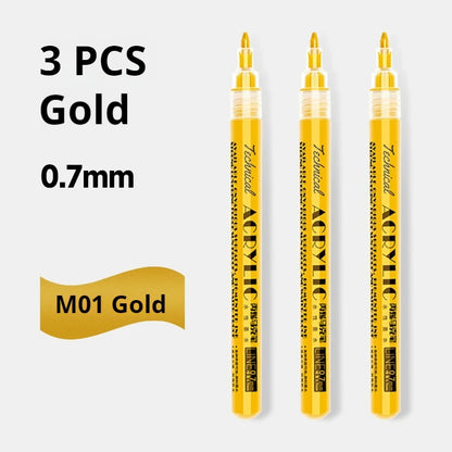Metallic Acrylic Paint Marker Pens Set