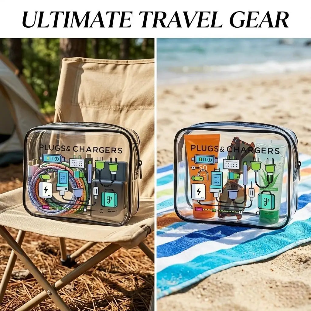 Clear Waterproof Travel Electronics Organizer Pouch