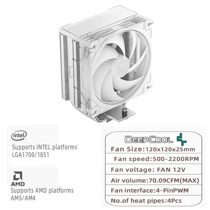 DEEPCOOL AG400 ARGB 4-Heatpipe CPU Air Cooler