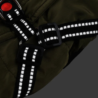 Winter Dog Vest Jacket with Harness