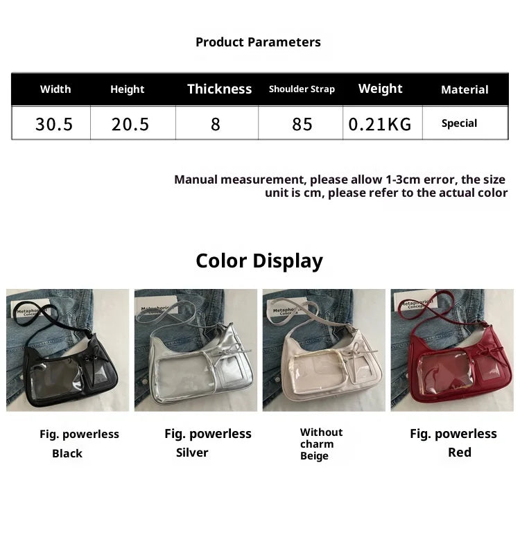 Y2K Transparent Ita Shoulder Bag