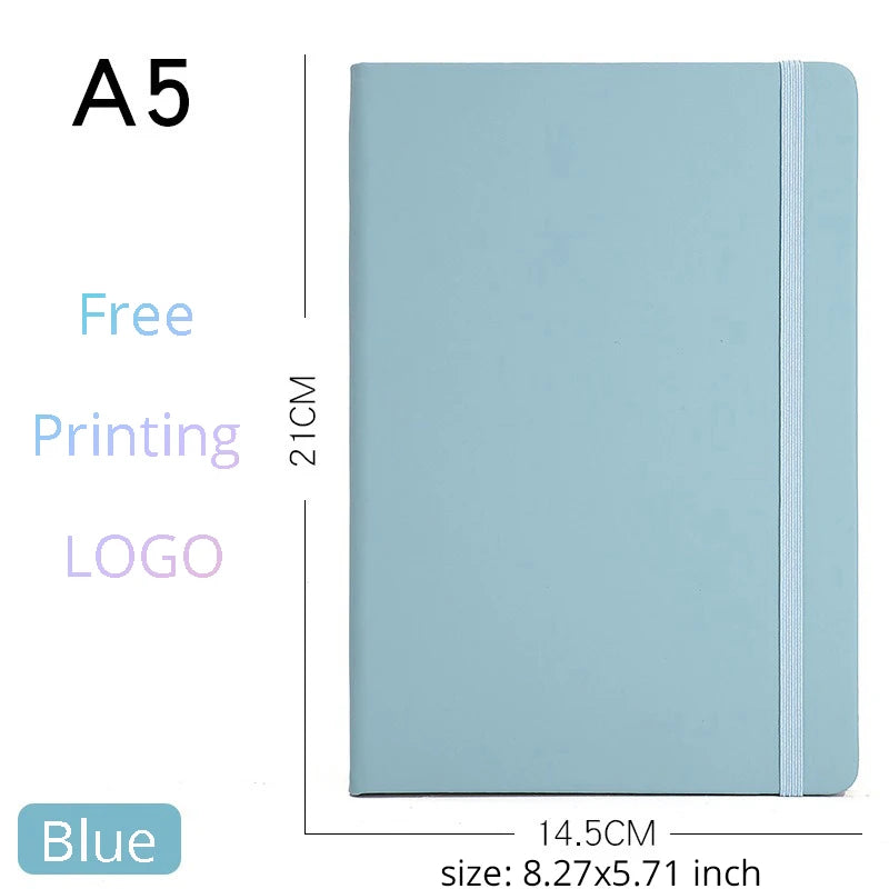 Custom A5/A6 PU Leather Notebook with Logo Printing