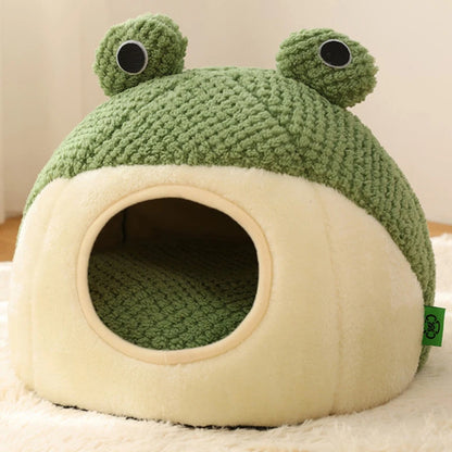 Frog Shape Plush Pet Nest House