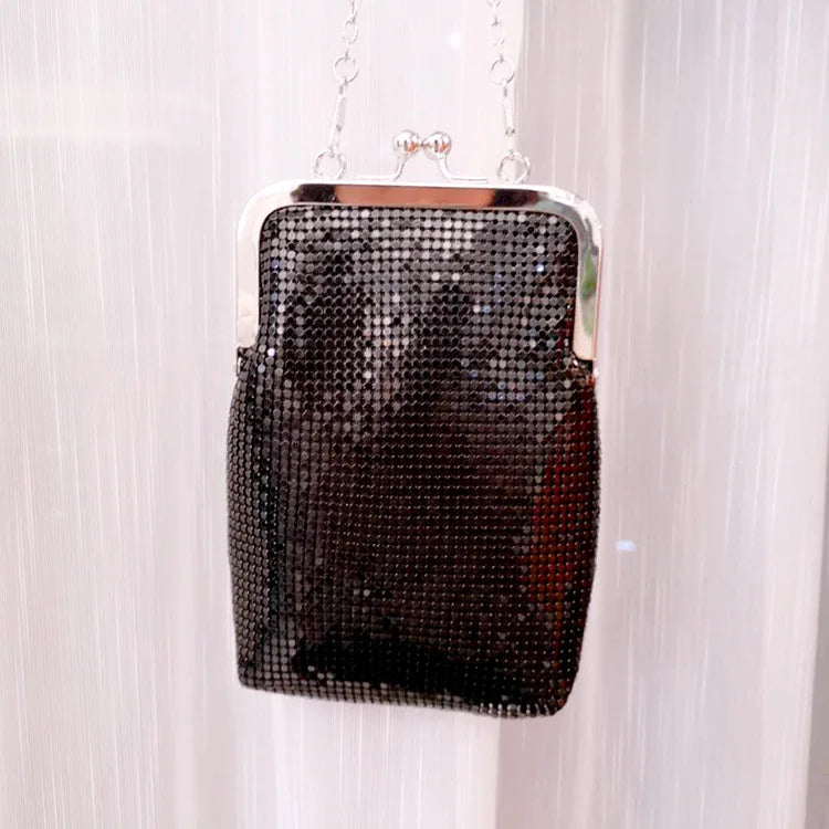 Metallic Sequin Kiss-Lock Bag