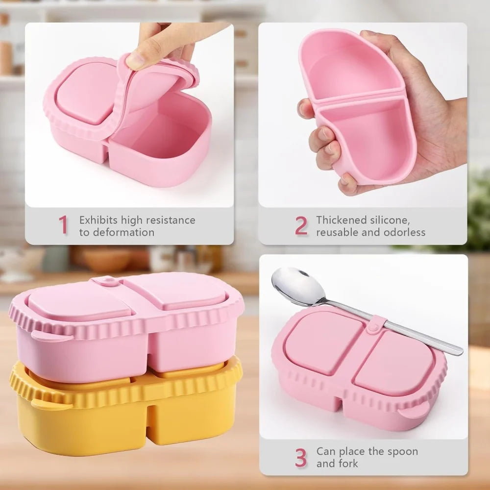 Premium Silicone Double Compartment Snack Box