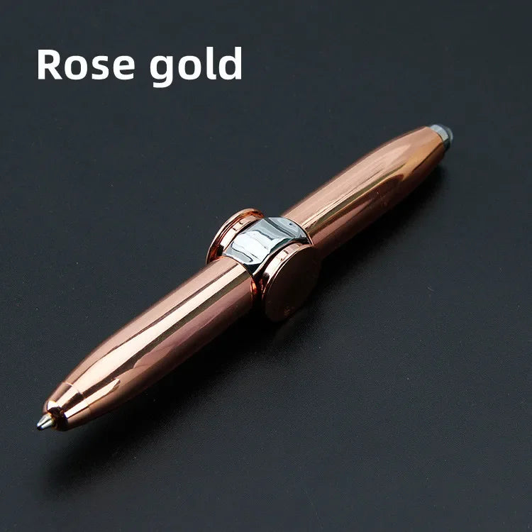 Multifunction Metal Fidget Pen with LED Light & Spinner