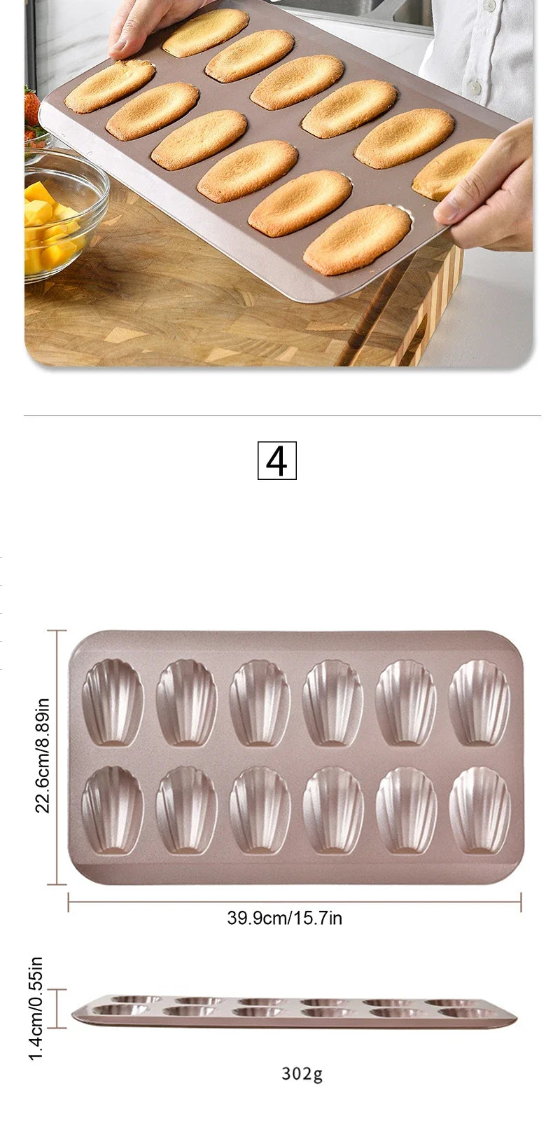 Stainless Steel Madeleine Baking Tray