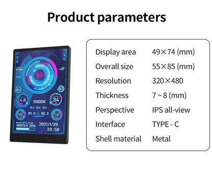 3.5” USB Type-C Secondary System Monitor