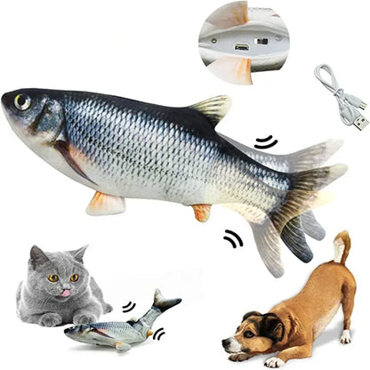 USB Rechargeable Interactive Floppy Fish Cat Toy
