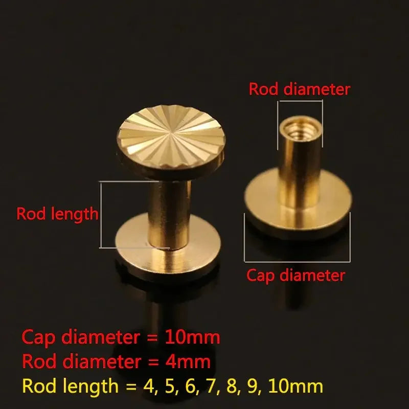 Solid Brass Chicago Screws for Leather Craft