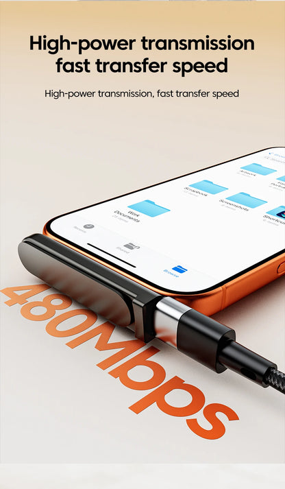 240W USB-C to USB-C Adapter with 360° Rotating Phone Stand