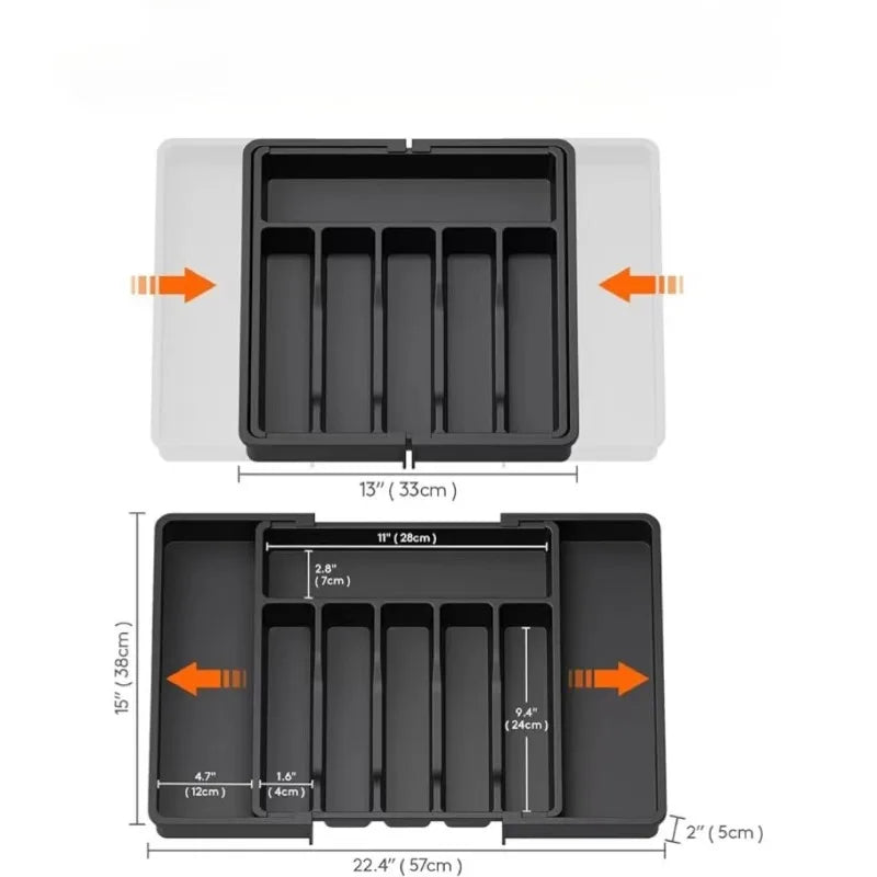 Adjustable Retractable Cutlery Drawer Organizer