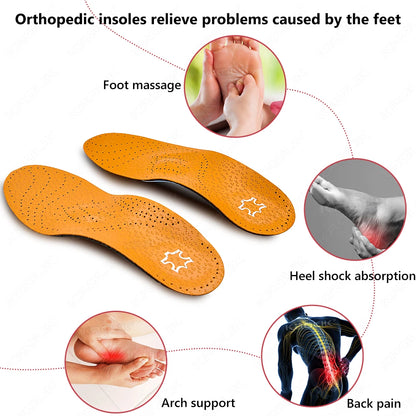 Leather Orthotic Arch Support Insoles