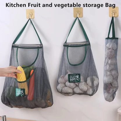 Reusable Hanging Mesh Storage Bag for Fruits & Vegetables