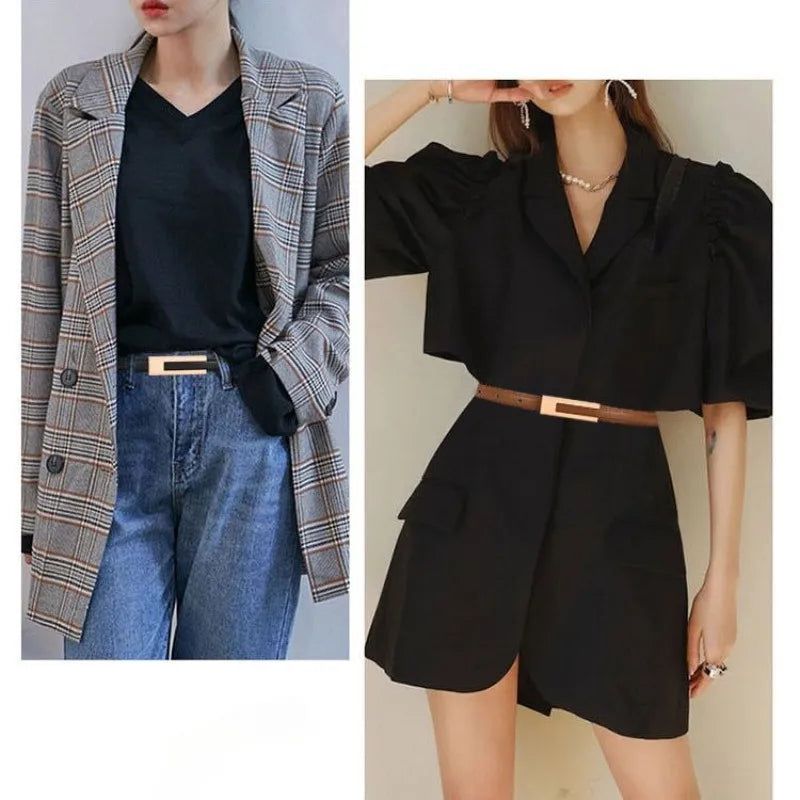 Women’s Thin PU Leather Waist Belt