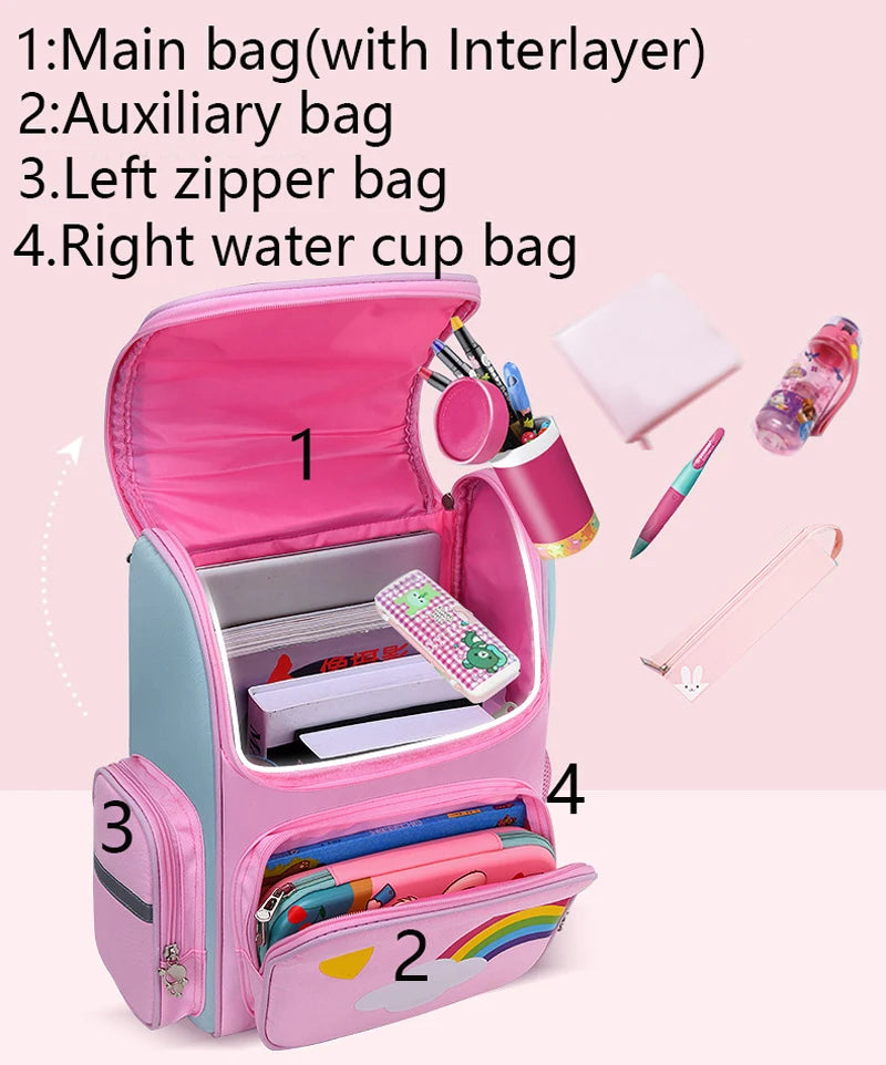 Unicorn Print Girls School Backpack