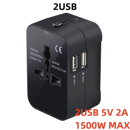 Universal Foldable Travel Adapter with USB-C & USB-A