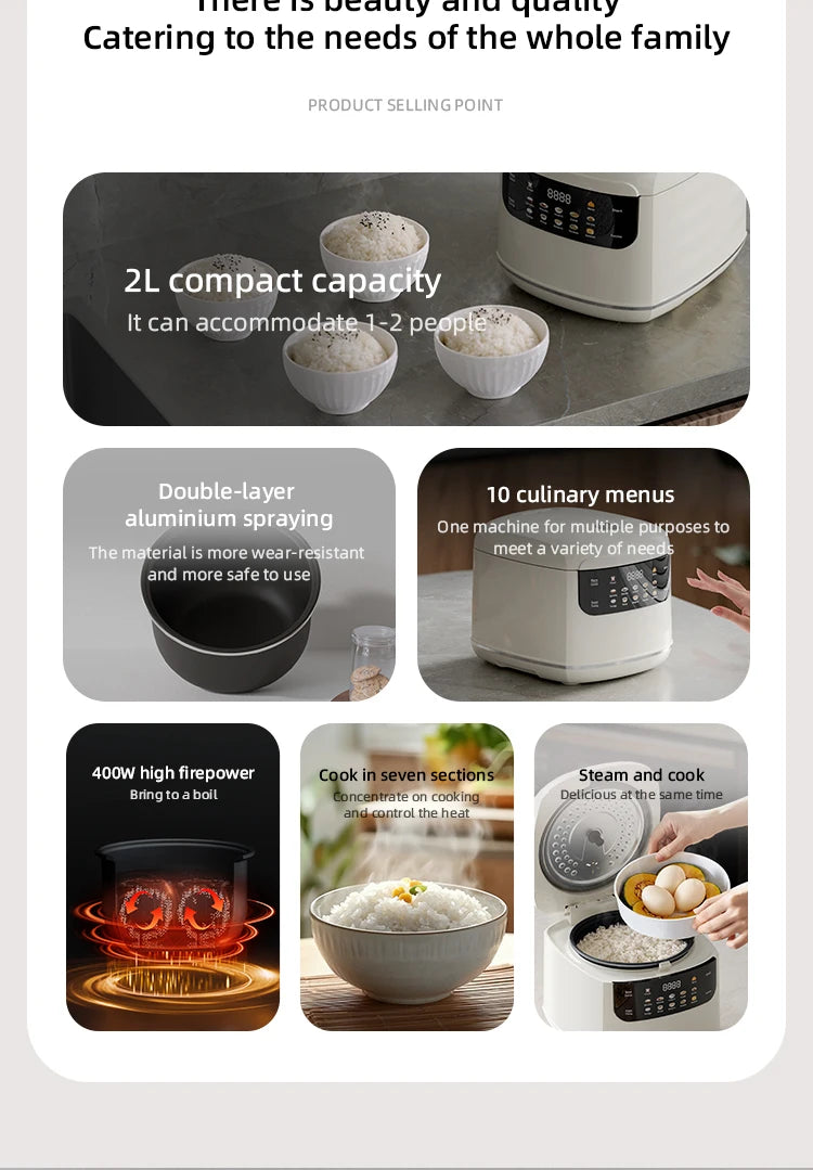 2L Smart Electric Rice Cooker