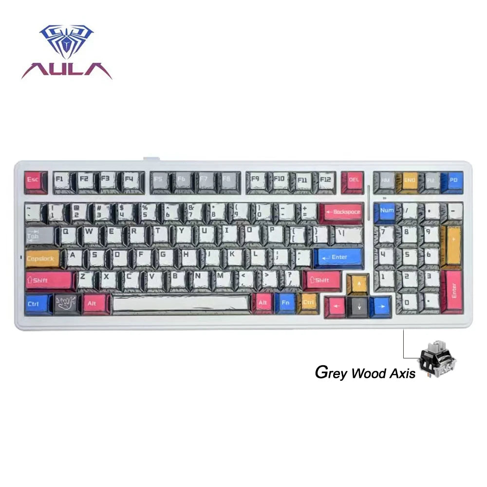 RGB Hot-Swappable Gaming Keyboard with PBT Comic Keycaps