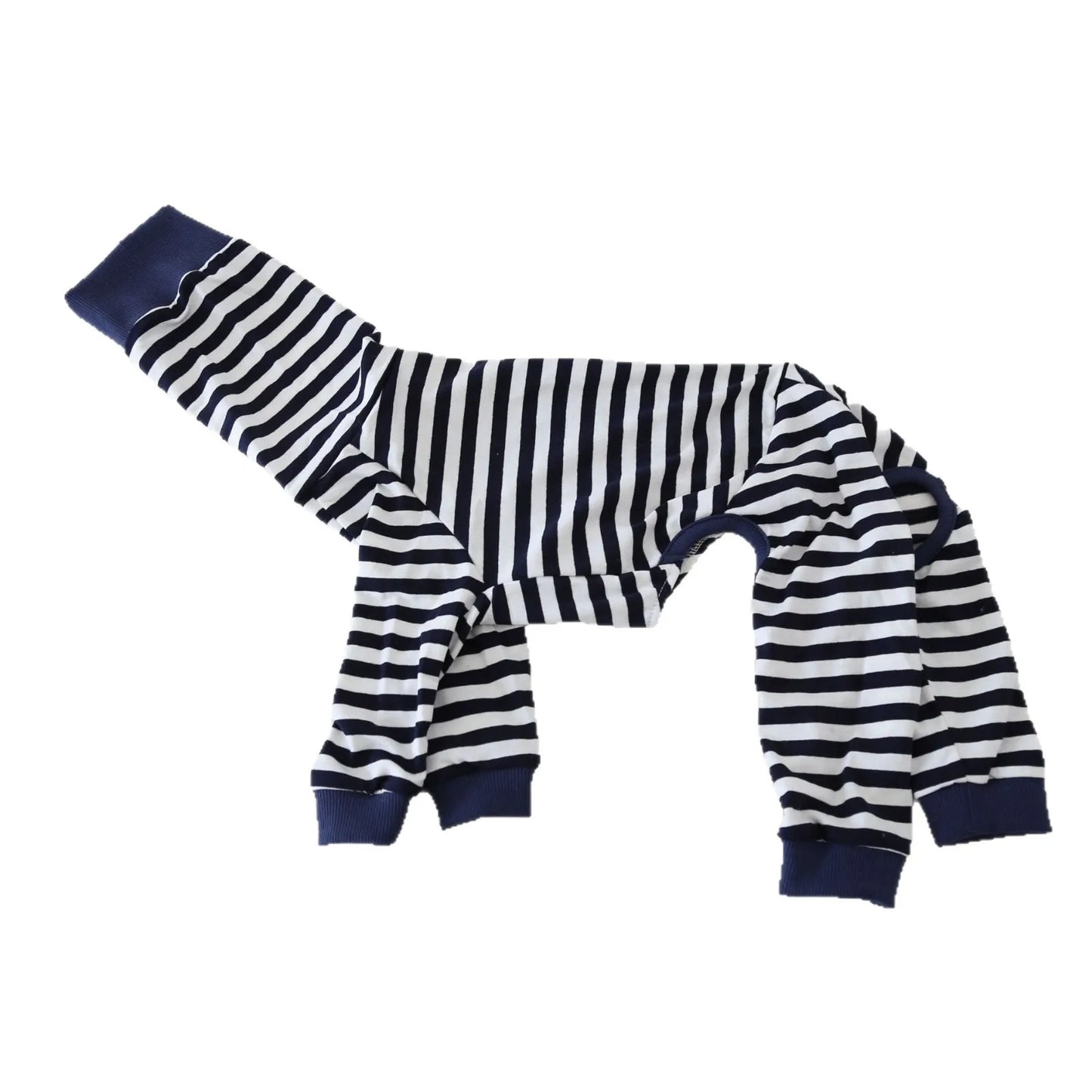 Striped Cotton Dog Pajamas for Italian Greyhounds & Whippets