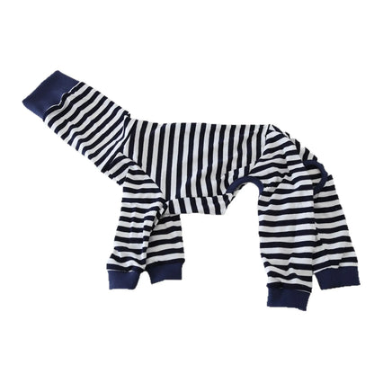 Striped Cotton Dog Pajamas for Italian Greyhounds & Whippets