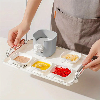 Reusable Plastic Dipping Sauce Bowls with Storage Container for Seasonings & Appetizers