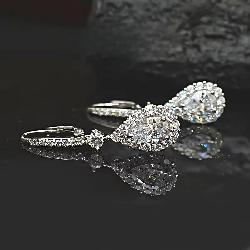 925 Sterling Silver Heart Drop Earrings