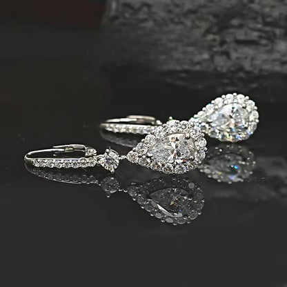 925 Sterling Silver Heart Drop Earrings