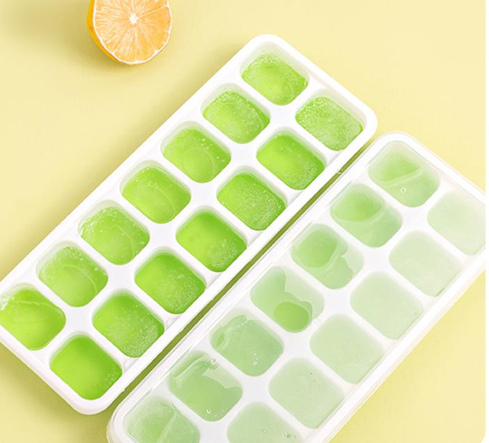 14-Grid Silicone Ice Cube Tray with Lid