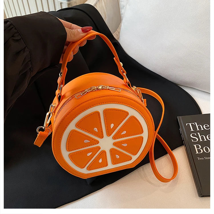 Citrus Slice Round Crossbody Bag
